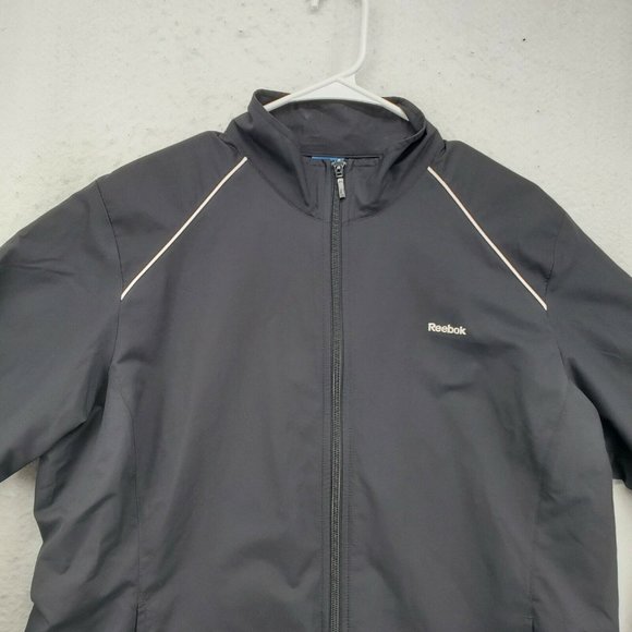 REEBOK Windbreaker Women's Warm Up Track Jacket Full-Zip Black Size XL - Picture 7 of 12